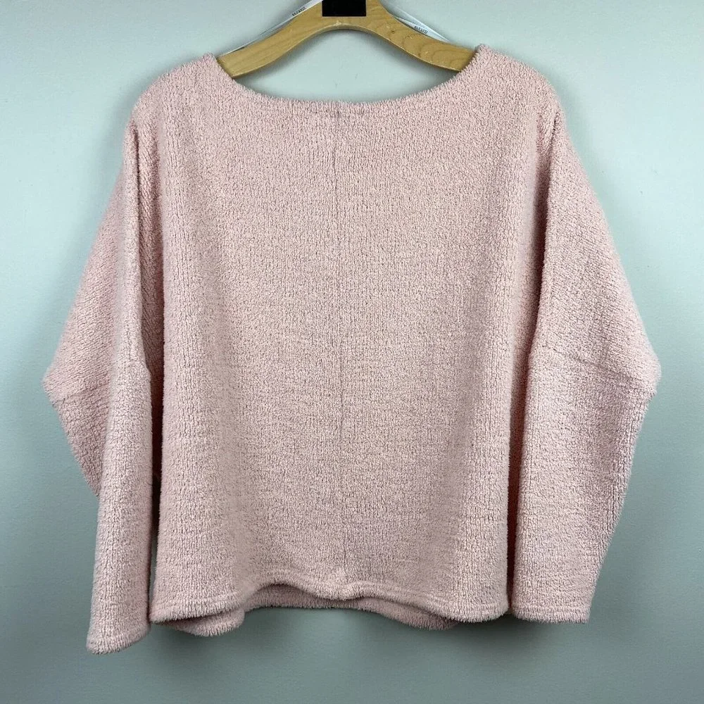 Eloquii Sweater 18/20 Pink Off Shoulder Plush Fleece Soft Cozy Comfy‎ Womens